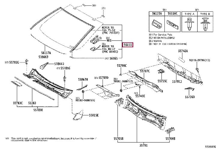 5610142190 Toyota Стекло лобове