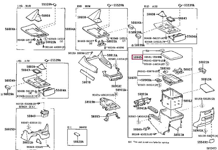 5890560081B0 Toyota Подлокотник