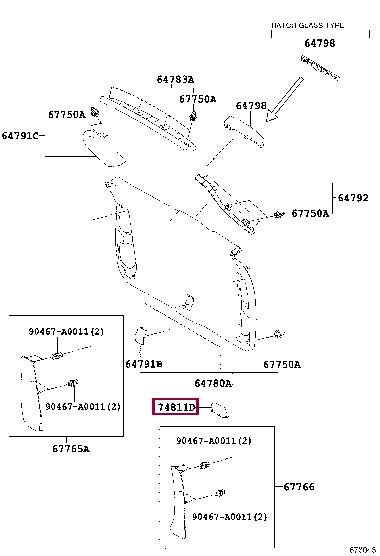 Ручка дверей Toyota 74811-0E010-C0
