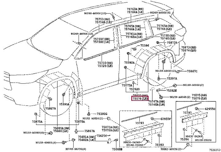 750780E010 Toyota Накладка на двері