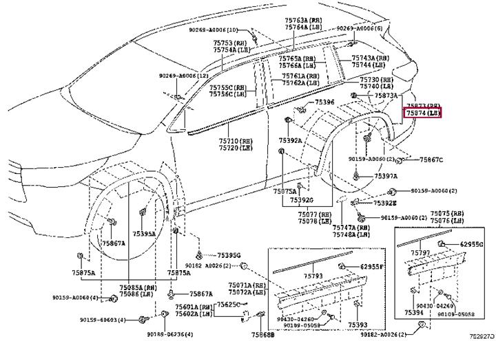 750880E010 Toyota Молдинг