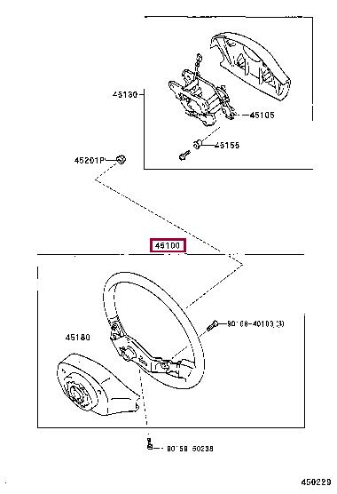 4510016550B1 Toyota Рулевое колесо