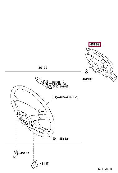 4513060180B0 Toyota Кнопка сигналу в зборі