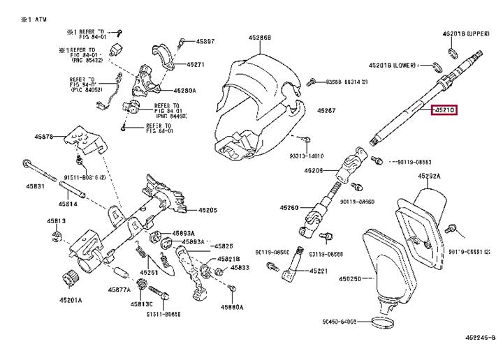 4521042020 Toyota Вал рулевого управления