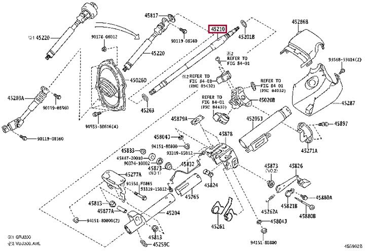 4521060180 Toyota Вал рулевого управления