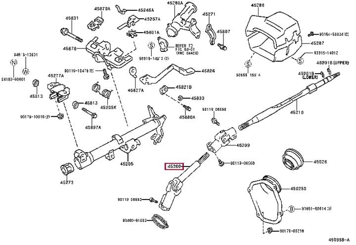 4526020451 Toyota Вал рулевого управления