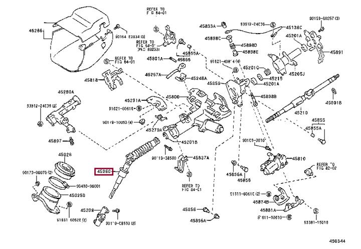 4526050050 Toyota Вал рулевого управления