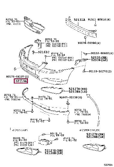 5211902922 Toyota Бампер передній