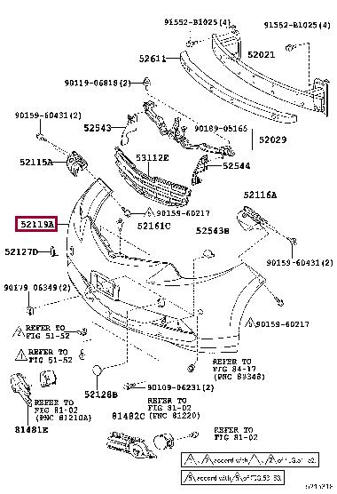 5211928980 Toyota Бампер передній