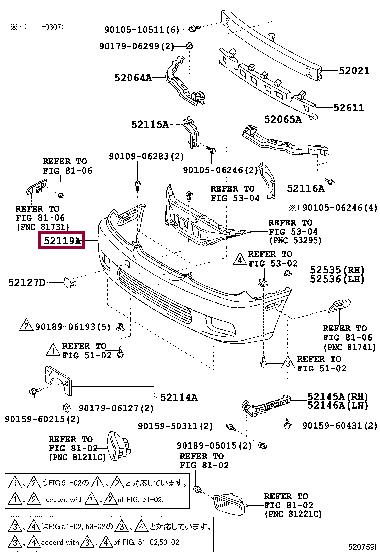 5211933928 Toyota Бампер передній