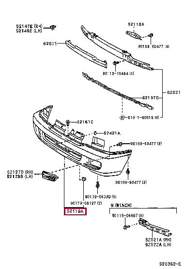 5211960923 Toyota Бампер передний