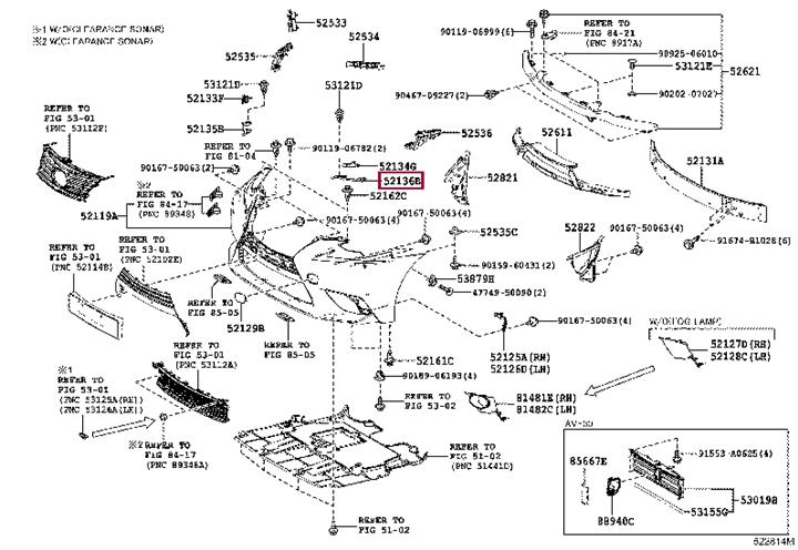 5213653020 Toyota Кронштейн бампера, no.1 lh