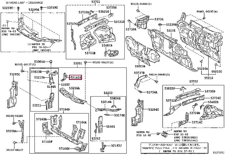 5214133120 Toyota Кронштейн крепления переднего бампера верхний правый