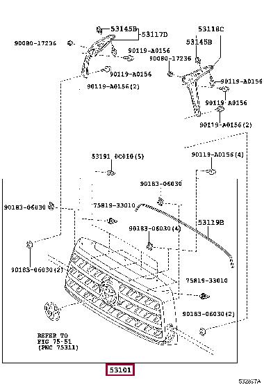 Купити Toyota 53100-0C190 за низькою ціною в Україні!