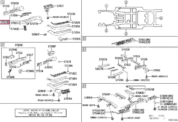 570270E041 Toyota Лонжерон