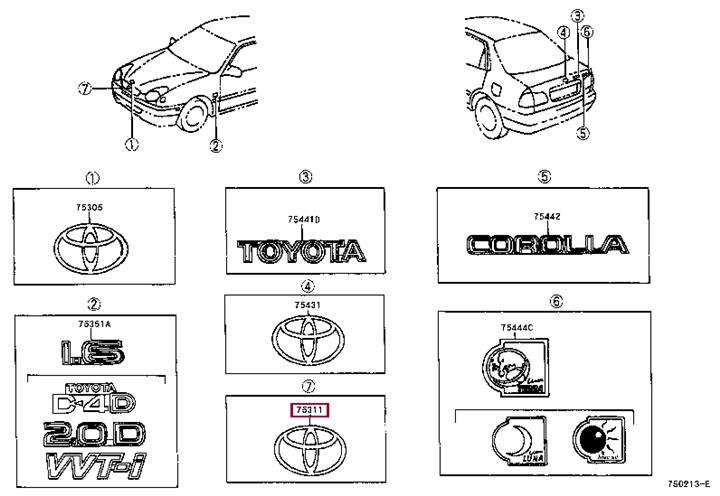 Toyota 75311-1E010 Емблема решітки радіатора 753111E010: Купити в Україні - Добра ціна на EXIST.UA!