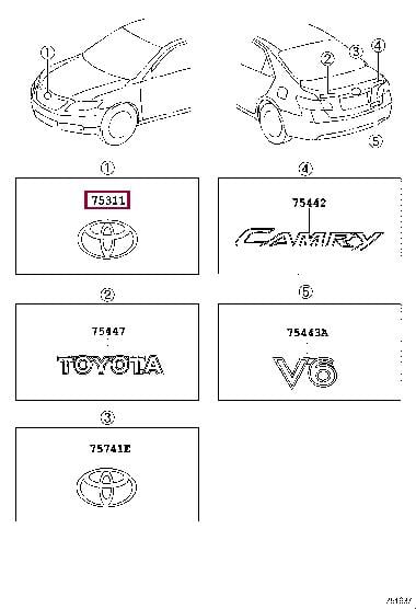 7531133180 Toyota Емблема решітки радіатора