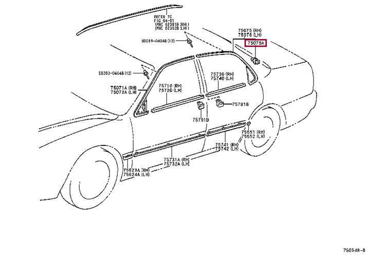 7539233010 Toyota Кліпса молдінга