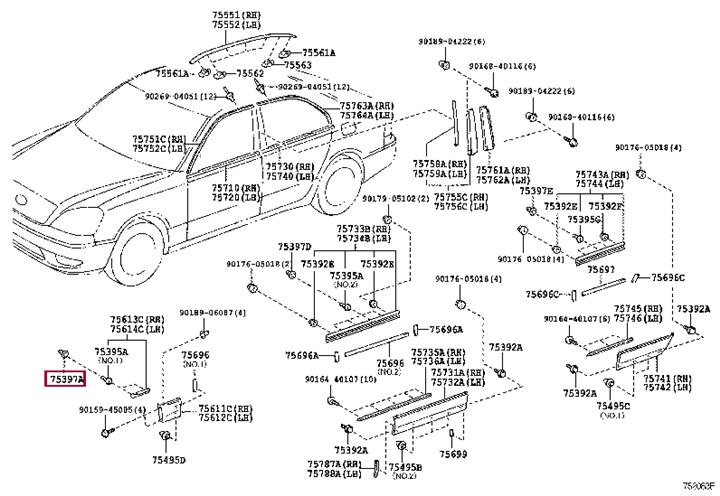 7539750060 Toyota Клипса крепежная