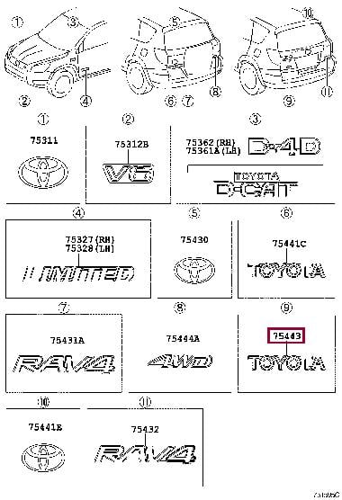7544142040 Toyota Эмблема