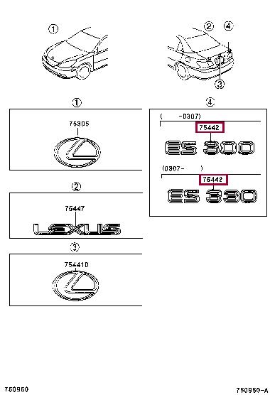 7544233250 Toyota Емблема