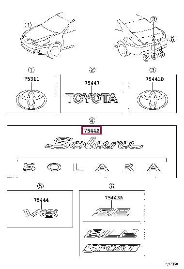 75442AA040 Toyota Емблема