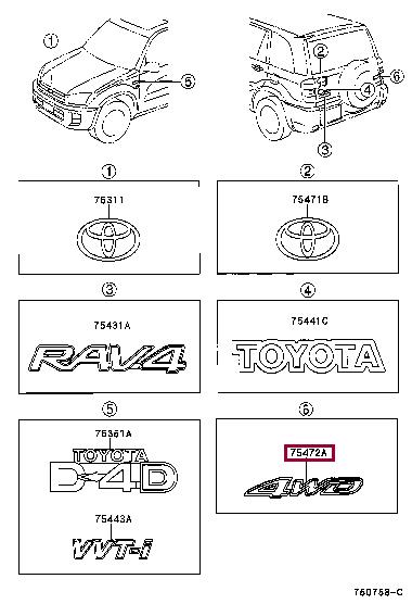 7544421220 Toyota Эмблема