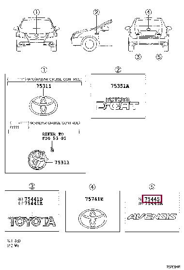 7544520350 Toyota Емблема