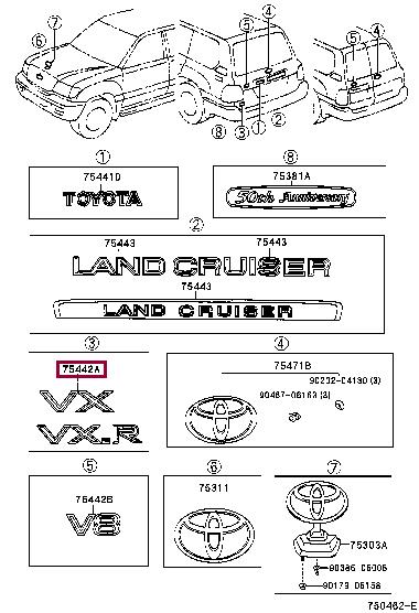 7547360060 Toyota Емблема