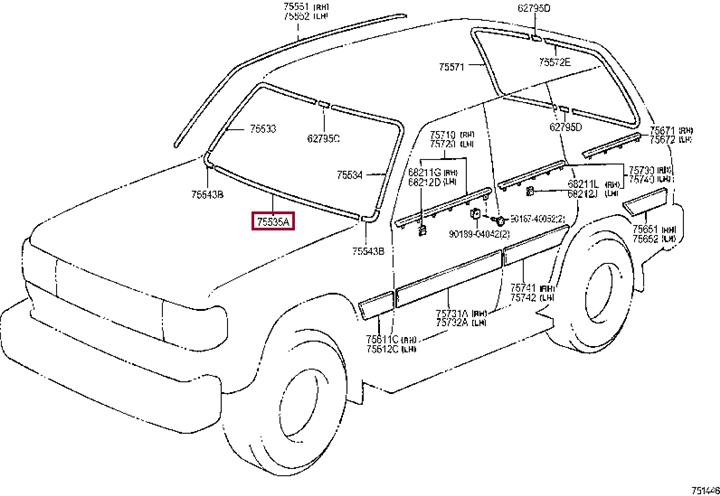 7553560010 Toyota Молдинг