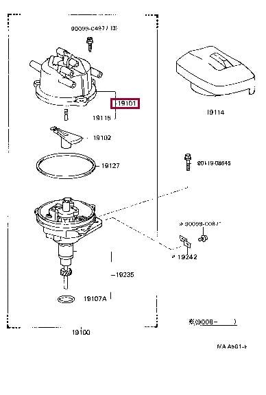 1910165040 Toyota Крышка распределителя зажигания