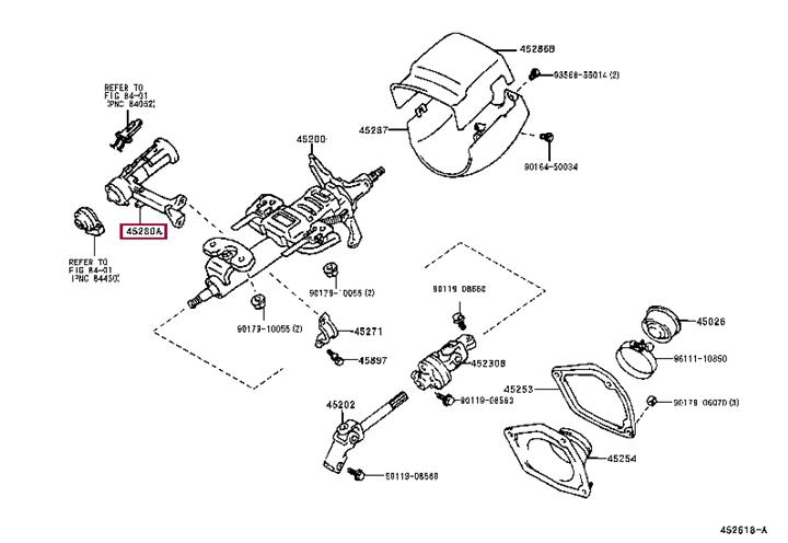 Toyota 45280-60460 Верхнее крепление рулевой колонки в сборе 4528060460: Отличная цена - Купить в Украине на EXIST.UA! 4528060460 Toyota Верхнее крепление рулевой колонки в сборе