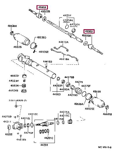 Toyota 45503-29395 Наконечник рулевой тяги 4550329395: Отличная цена - Купить в Украине на EXIST.UA! 4550329395 Toyota Наконечник рулевой тяги