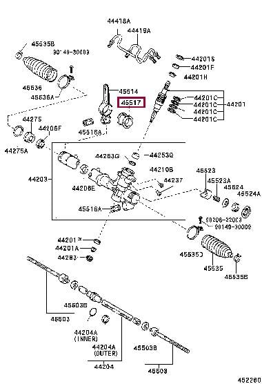 4551742020 Toyota Втулка рулевой рейки