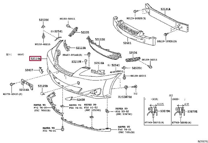 5211953913 Toyota Бампер передний