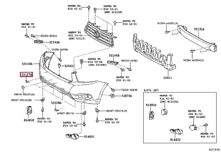 5212748906 Toyota Заглушка бампера