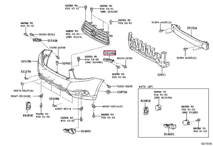 5214648020 Toyota Кронштейн бампера переднего левый