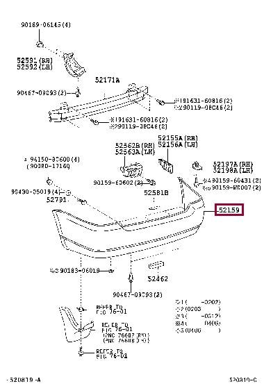 5215902909 Toyota Бампер задний
