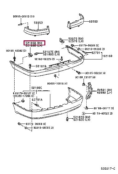 5218505010 Toyota Кронштейн бампера