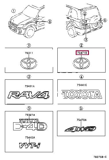 7547142010 Toyota Эмблема