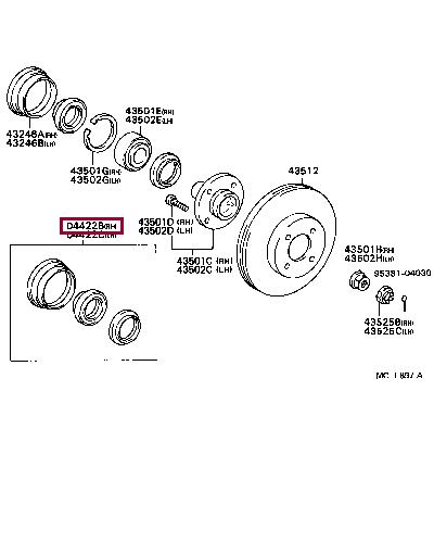 Toyota 04422-12091 Ремкомплект сальников передней ступицы колеса 0442212091: Отличная цена - Купить в Украине на EXIST.UA! 0442212091 Toyota Ремкомплект сальников передней ступицы колеса