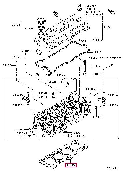 Toyota 11115-16081 Прокладка ГБЦ 1111516081: Приваблива ціна - Купити в Україні на EXIST.UA!