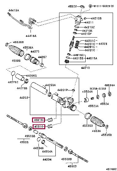 Toyota 45516-53010 Grommet, steering rack housing, no.1 4551653010: Отличная цена - Купить в Украине на EXIST.UA! 4551653010 Toyota Grommet, steering rack housing, no.1