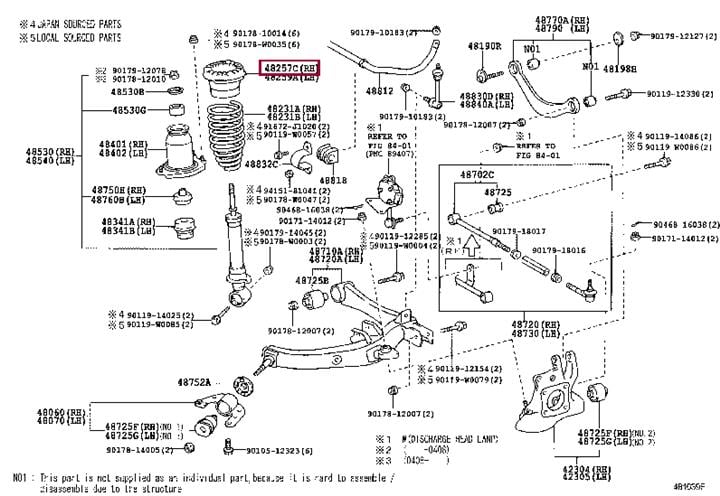 4825705010 Toyota Тарелка пружины подвески задняя