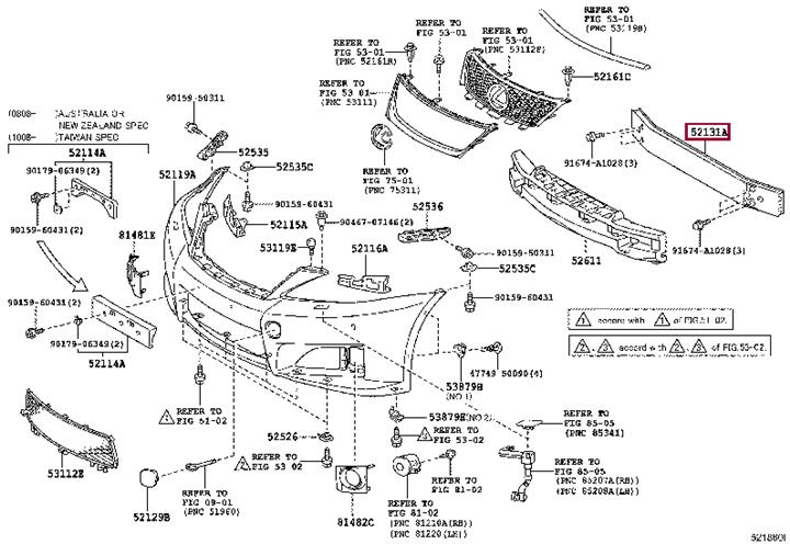 5213130260 Toyota Усилитель бампера