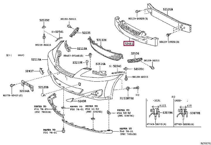 5261153130 Toyota Абсорбер бампера