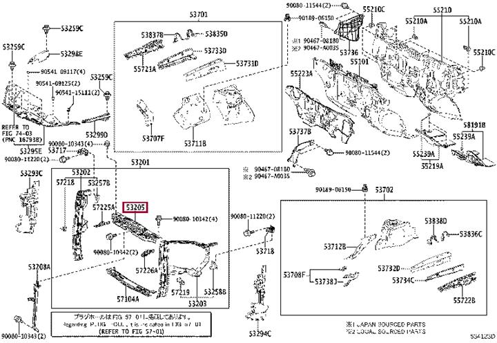 532160E050 Toyota Супорт радіатора