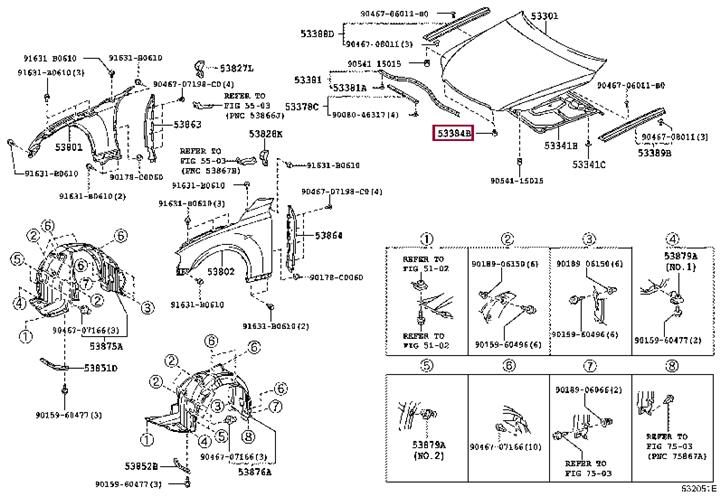 5338460050 Toyota Отбойник резин. капота