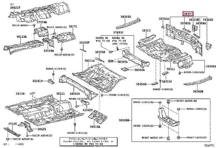 583070T011 Toyota Панель задняя