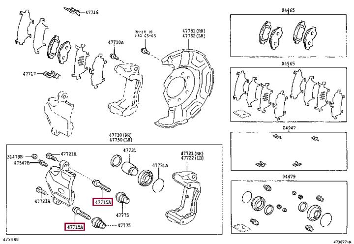 Toyota 47715-47010 Направляющая суппорта 4771547010: Отличная цена - Купить в Украине на EXIST.UA! 4771547010 Toyota Направляющая суппорта